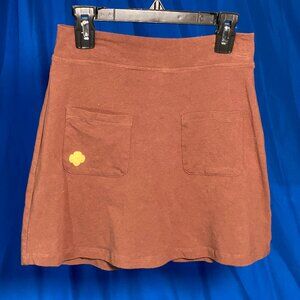 Girl Scout Brownie Uniform organic cotton brown Pocket Skort Size Medium 10-12